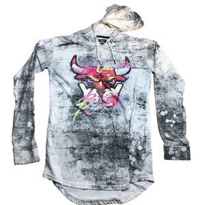 Chicago Bulls Hoodie FRPLY T Shirt XL white graffiti savage splatter pattern